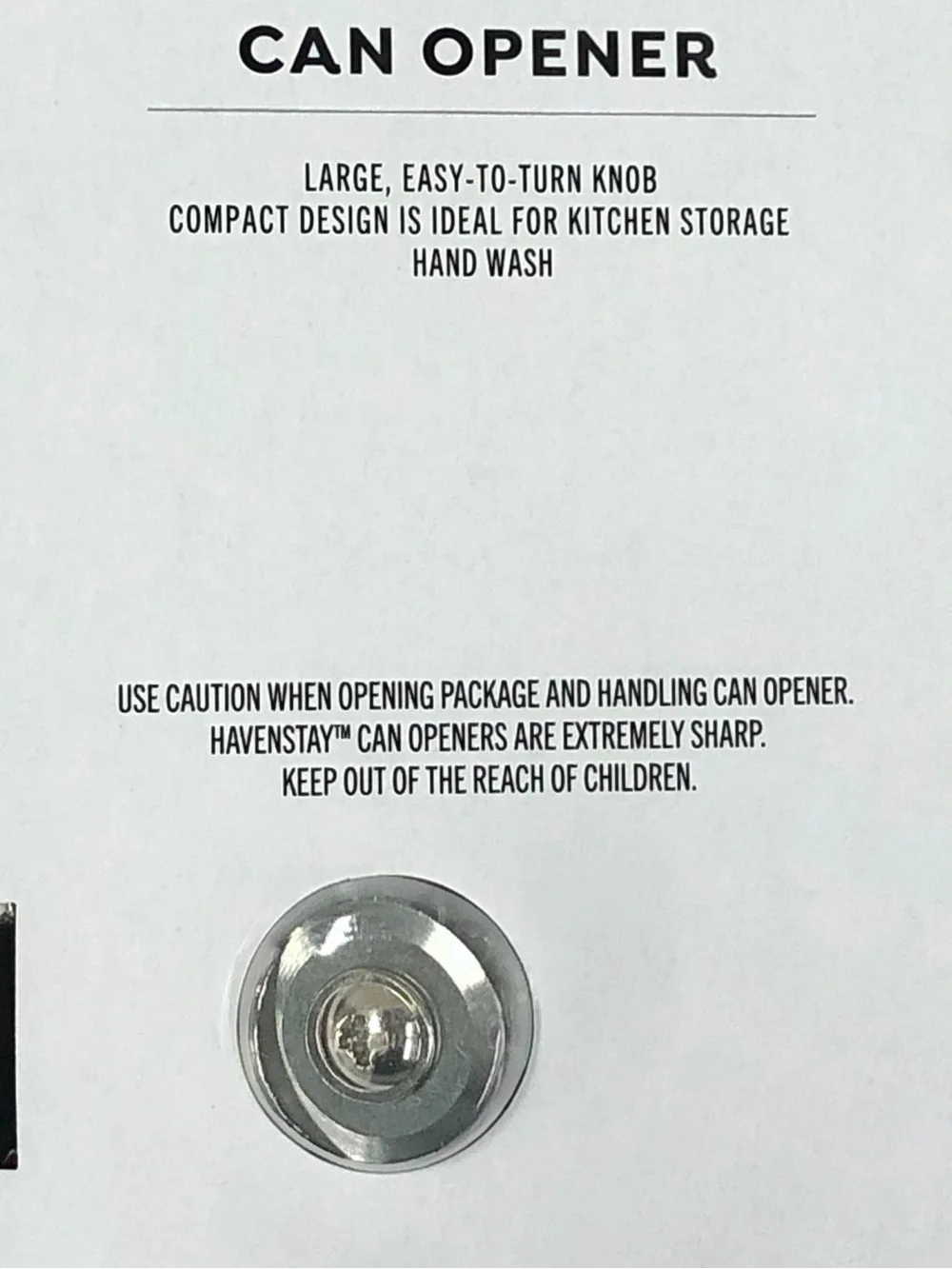 🥑$7🥑 NEW HAVENSTAY Can Opener Big Knob Stainless Steel Blade Red
